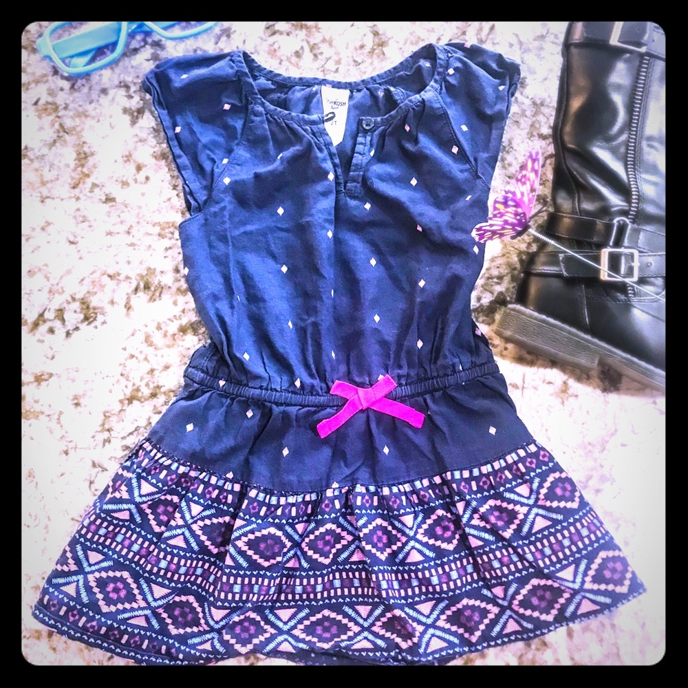 Sold - Tribal Dress Osh Kosh Navy/Pink 2T-3T